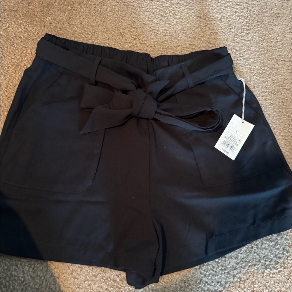 Universal Thread Black High Waist Shorts with Tie Waist